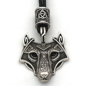 Red Crystal Wolf Head Necklace