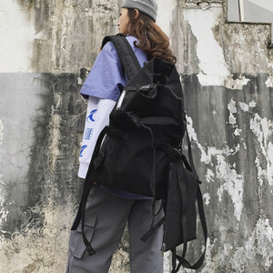 AELFRIC Fashion Men Women Hasp Backpack 2019 Hip Hop Vintage Trend Korean Canvas Ribbon Streetwear Joker Harajuku Male Backpacks